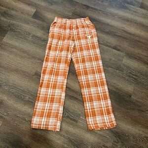 Texas Tech Longhorns Orange and white plaid cotton flannel pajama pants - XS